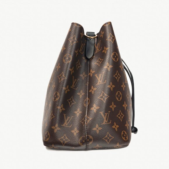 Louis Vuitton NeoNoe MM Monogram Canvas & Black Leather Bucket Bag - Picture 3 of 15
